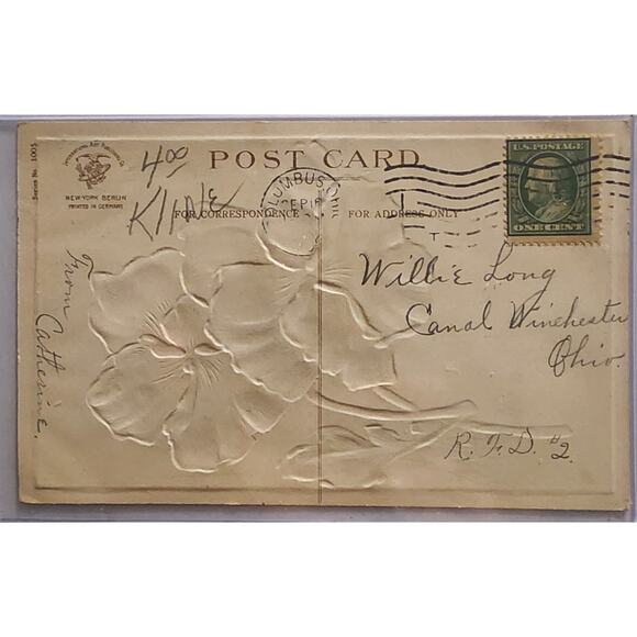 Lot Of Four Vintage Antique Embossed Postcards Flowers Birthday Easter - Picture 6 of 9